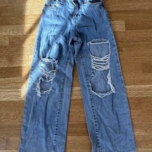 Distressed Ripped Blue Jeans
